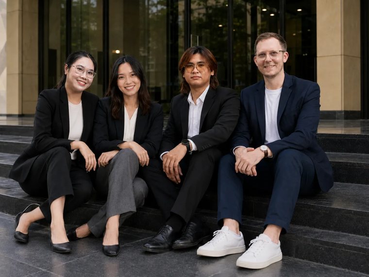 The OnEveryMap team outside the Bangkok office