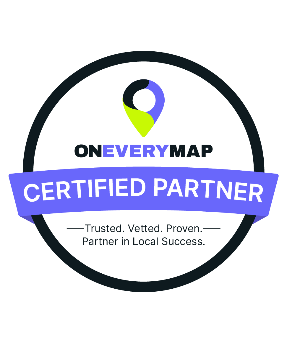 ตรา OnEveryMap Certified Partner แบบวงกลม